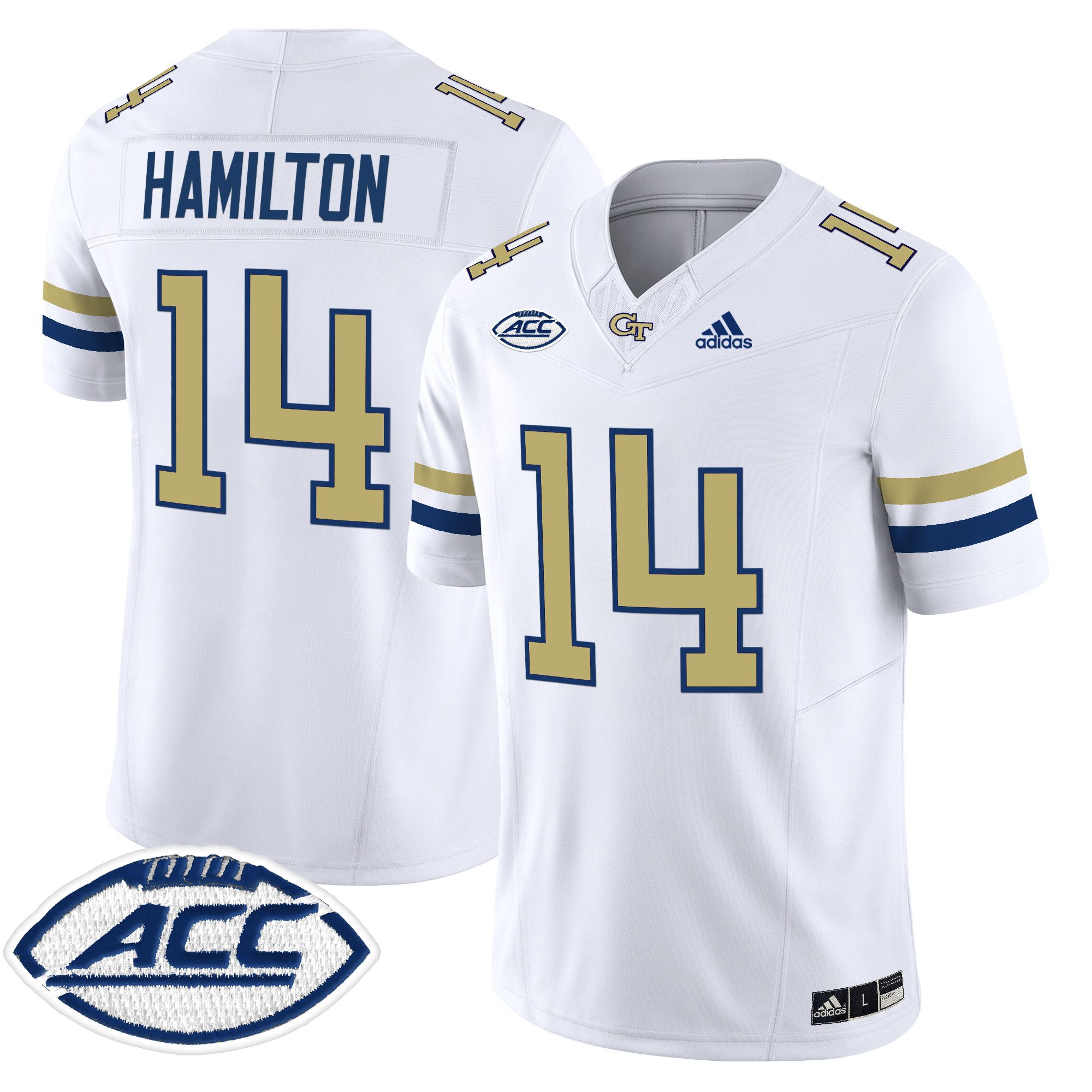 Men Georgia Tech #14 Hamilton White Asidas 2024 Vapor Limited NCAA Jersey